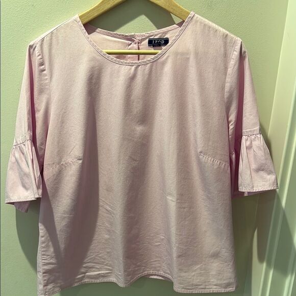 IZOD Women's Pink Blouse with Ruffle sleeves size Medium - Picture 1 of 7